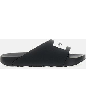 Givenchy Label Slide Flat Sandal - Black