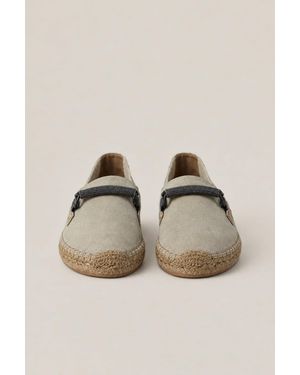 Brunello Cucinelli Ice Leather Espadrille Shoes - Natural