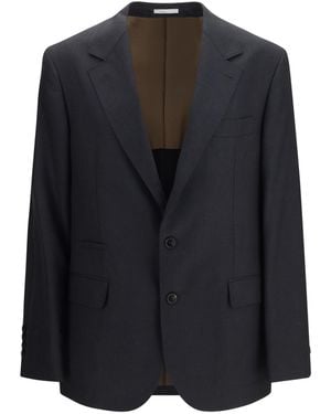 Brunello Cucinelli Wool Houndstooth Jacket Merino Ovis Aries - Black