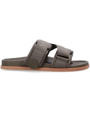 Moncler Mon Summer Slide Sandals in Blue for Men | Lyst