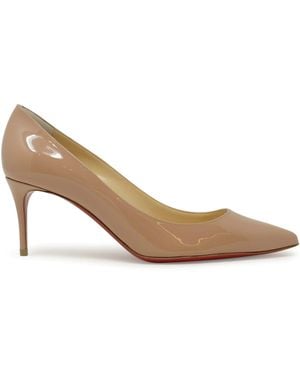Christian Louboutin Nude Patent Kate 70 Pumps - White