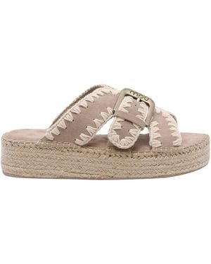 Mou Jute Sandals - Brown