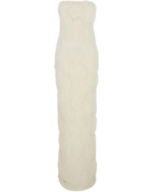 ROTATE BIRGER CHRISTENSEN Dress Off-Shoulder Sleeveless Polyamide - White