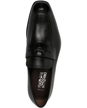 Ferragamo Ferragamo Tramezza Leather Penny Loafers - Black