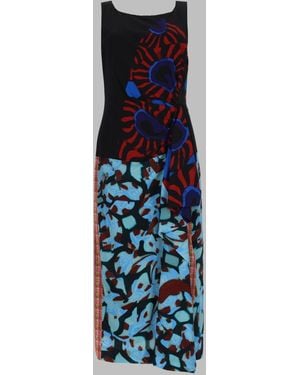 Dries Van Noten Midi Dress Dropps Polyester - Blue