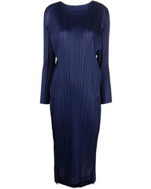 Issey Miyake Pleats Please Dress Rtw - Blue