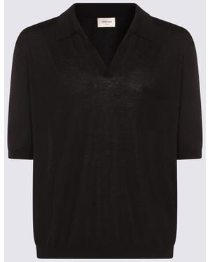 Saint Laurent Wool Polo Shirt - Black