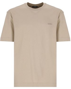ZEGNA Cotton T-Shirt - Natural