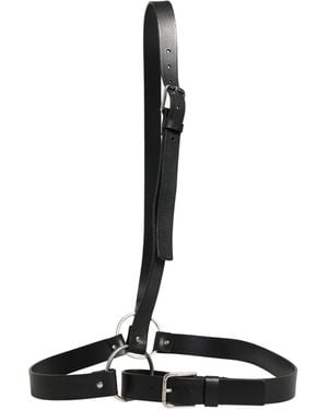 Dolce & Gabbana Double Strap Leather Buckle Belt Calf - Black