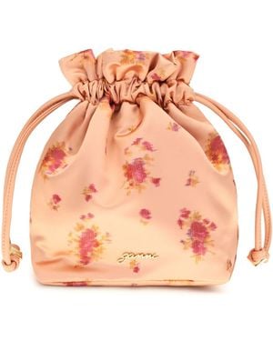 Ganni Printed Nylon Pouch - Pink