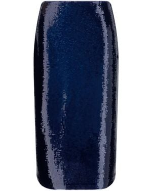 Tom Ford Sequin Midi Ski Silk; Elastane Skirt - Blue