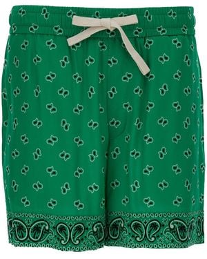 Palm Angels Paisley-Print Shorts - Green