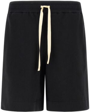 Jil Sander Embroidered Logo Bermuda Shorts - Black