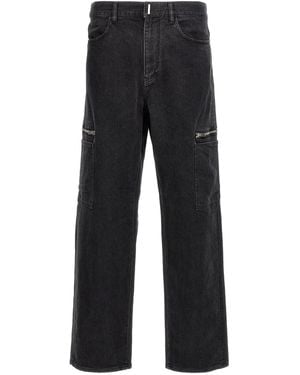 Givenchy Zipped-Pocket Cargo Denim Cargo Pants - Black