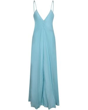 Forte Forte Aqua Silk Habotai Dress - Blue