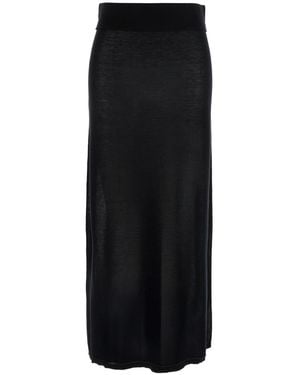 TOTEME Long Skirt With Elastic Waist Lyocell - Black