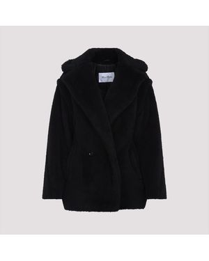 コート Max Mara Fuxia Teddy Short Coat Short Teddy Bear Icon Coat in alpaca and wool, black