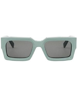 Celine Sunglasses Rectangle Full Rim, Shiny Lime Transparent Frame And Smoke Lens Cl40280U93A - Gray