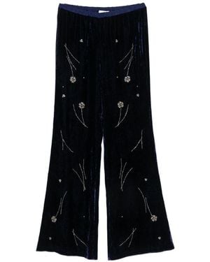 forte_forte Embroidered Velvet Pants - Black
