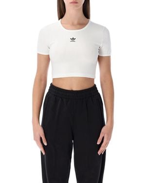 adidas Originals Essentials Ribbed Cropped T-Shirt - White