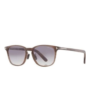 Tom Ford Sunglasses Square Full Rim, Khaki Frame And Smoke Gradient Lens Ft1048-D20B - Metallic