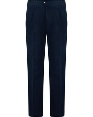 Slowear Straight Leg Cotton Trousers Chinos - Blue