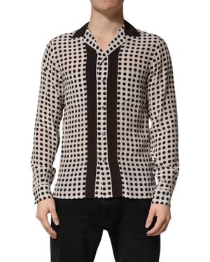 Dolce & Gabbana Polka Dot Silk Casual Shirt - Black