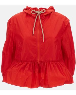 Simone Rocha Nylon Drawstring Jacket - Red