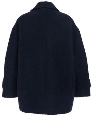 Pinko 'Canederli' Double-Breasted Coat With Wide Notched Revers - Blue
