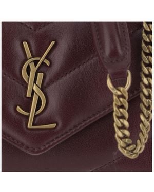 Saint Laurent Shoulder Bag Loulou Mini Lambskin - Purple