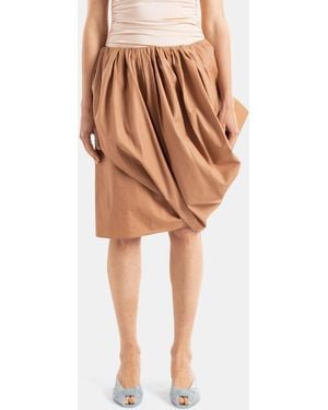 Chloé Draped Camel Midi Skirt - White