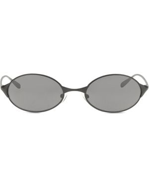 McQueen Neo Oval Sunglasses Metal - Metallic