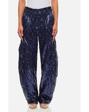 ROTATE BIRGER CHRISTENSEN Sequins Cargo Trousers - Blue