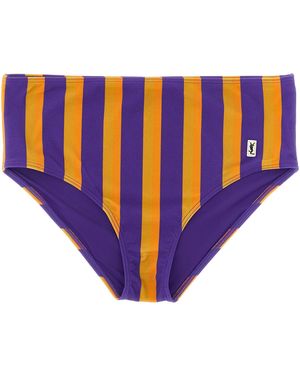 Saint Laurent Striped Bikini Briefs - Blue