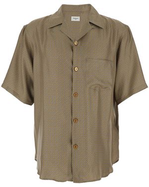 Saint Laurent Shirt Cuban Collar Silk - Natural