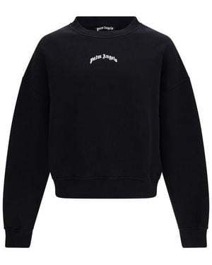Palm Angels Cotton Sweatshirt Clothing - Black