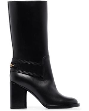 Ferragamo Gancio Horsebit 85Mm Boots - Black