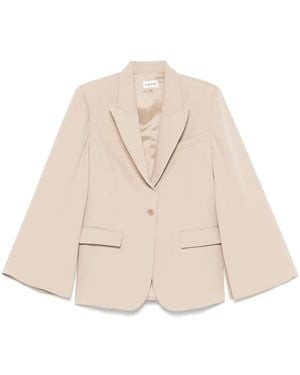 P.A.R.O.S.H. Single-Breasted Blazer Jacket - Natural