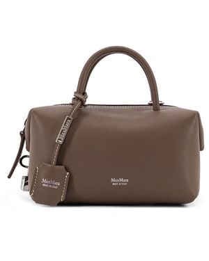 Max Mara Holdalls Leather Handbag - Brown