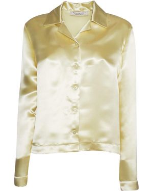 Philosophy Di Lorenzo Serafini Fluid Viscose Blouse With Satin Finish - Metallic
