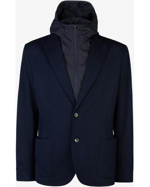 Sease Hooded Blazer Jacket - Blue