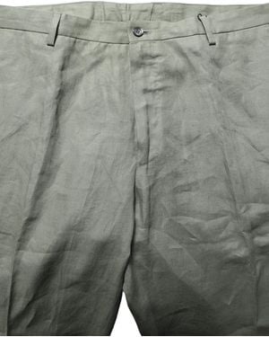 Dolce & Gabbana Linen Tapered Dress Trouser Trousers - Grey