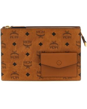 MCMショルダー バッグ Small Rockstar Vanity Case in Gold Studded Visetos Cognac