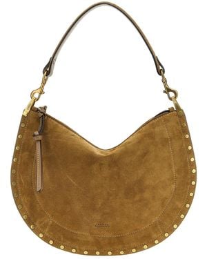 Isabel Marant Studded Suede Hobo Bag - Brown