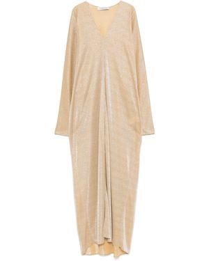 Lanvin Glitter-Detail Maxi Dress - Natural