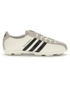 Y-3 Calf Leather Bos Taurus Athletic Sneakers - White