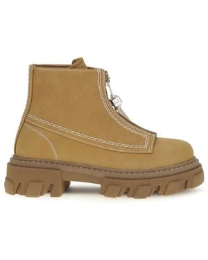 Ganni Cleated Boots - Natural