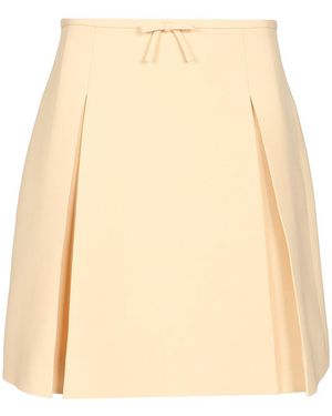 Valentino Short Skirt With Bow - Natural