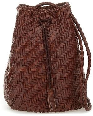 Dragon Diffusion Pompom Double Jump Tan Bag - Brown
