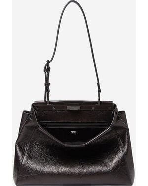 Fendi Shoulder Bag Peekaboo Soft Leather Calf - Black